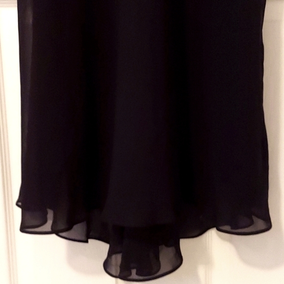 SL Fashions Black Chiffon Tea Length Dress - Picture 3 of 14